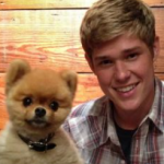 Mason Dye with his pet dog