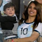 Mateo Messi with his mother Antonela Roccuzzo