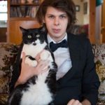 Matty Cardarople with his pet cat