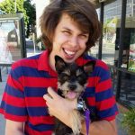 Matty Cardarople with his pet dog--