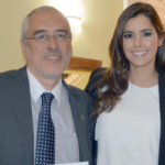 Paulina Vega Dieppa with her father Rodolfo Vega Llama