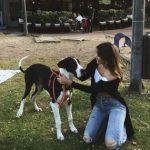 Paulina Vega Dieppa with her pet dog