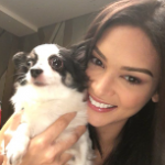 Pia Alonzo Wurtzbach with her pet dog-
