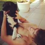 Alisson Becker with his pet dog-