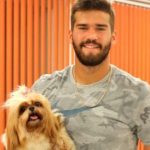 Alisson Becker with his pet dog