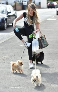 Charlotte Crosby with her pet dogs