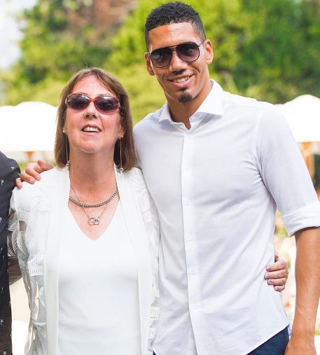 Chris Smalling with his mother Theresa Smalling