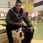 Chris Smalling with his pet dog