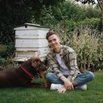Joe Sugg with his pet dog -