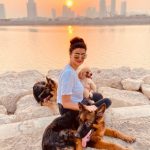 Ola Al-Fares with her pet dogs