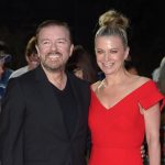 Ricky Gervais with his girlfriend Jane Fallon