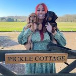 Stacey Solomon with her pet dogs