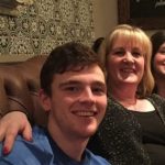 Andrew Robertson with his mother Martina Sanchez