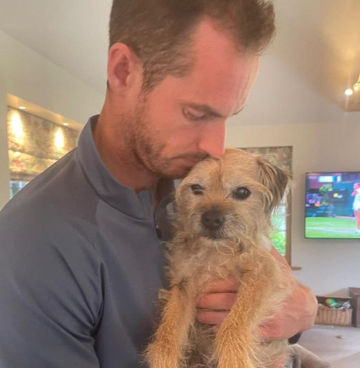 Andy Murray with his pet dog