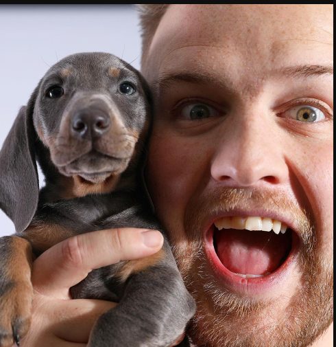 Ben Phillips with his pet dog
