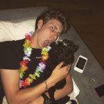 Callum Airey with his pet dog -