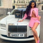 Chloe Khan with her Rolls Royal car