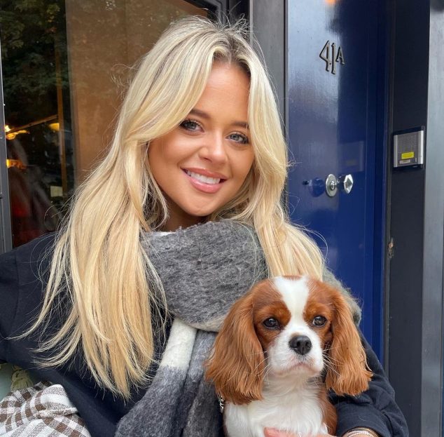 Emily Atack with her pet dog