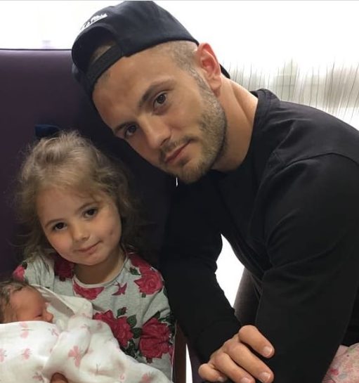 Jack Wilshere with his daughter Delilah Grace Wilshere
