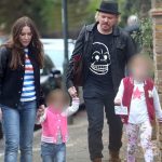 Leigh Francis with his wife and children