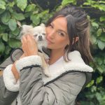 Michelle Keegan with her pet dog