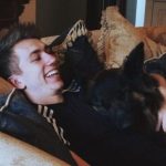 Miniminter with his pet dog