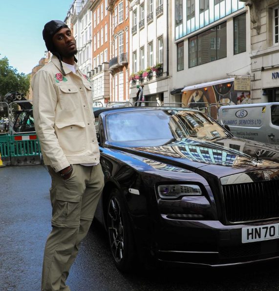 Ovie Soko with his car
