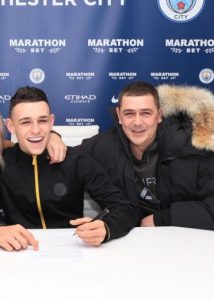 Phil Foden with his father Phil Foden Sr.