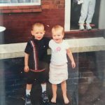 Phil Foden with his sister in childhood