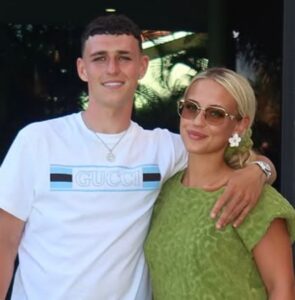 Phil Foden with partner Rebecca Cooke