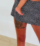 Sophie Hinchliffe Tattoo on thigh