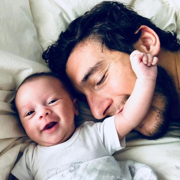 Matteo Darmian with his new born baby