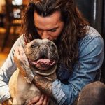 Pete Wicks with his pet dog