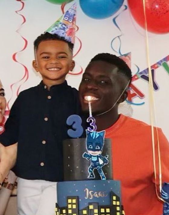 Idrissa Gueye with elder son Isaac Gueye