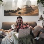 Julien Solomita with his pet dogs