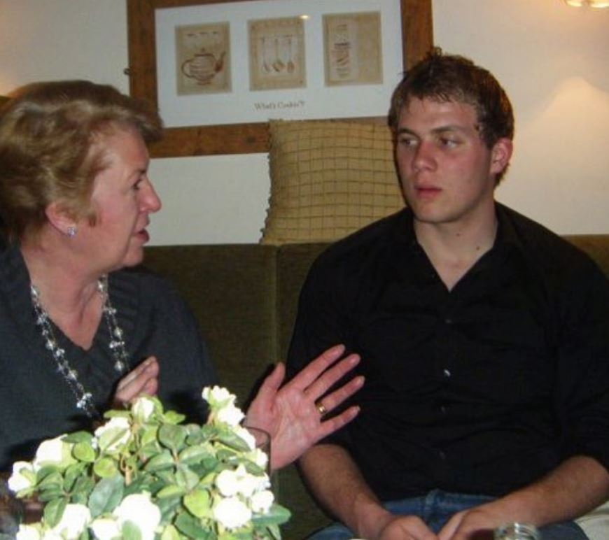James Smith with his mother