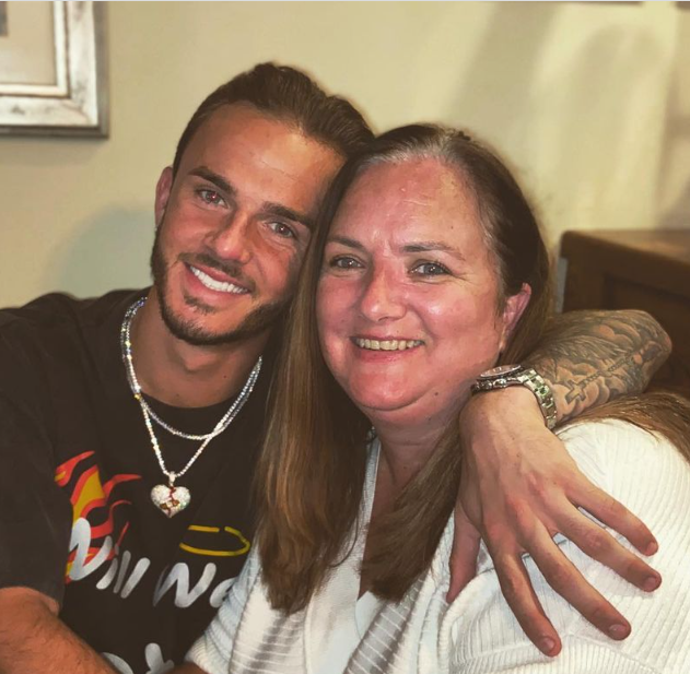 James Maddison with his mother Una Maddison