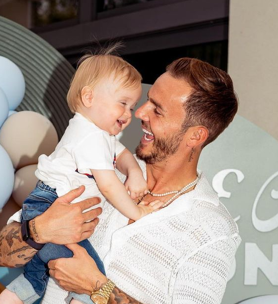 James Maddison with his son