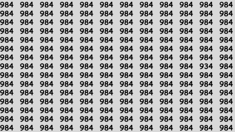 Observation Test: If you have 50/50 Vision Find the Number 934 in 15 Secs