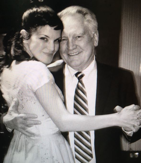 Pauley Perrette dancing with her father Paul Perrette