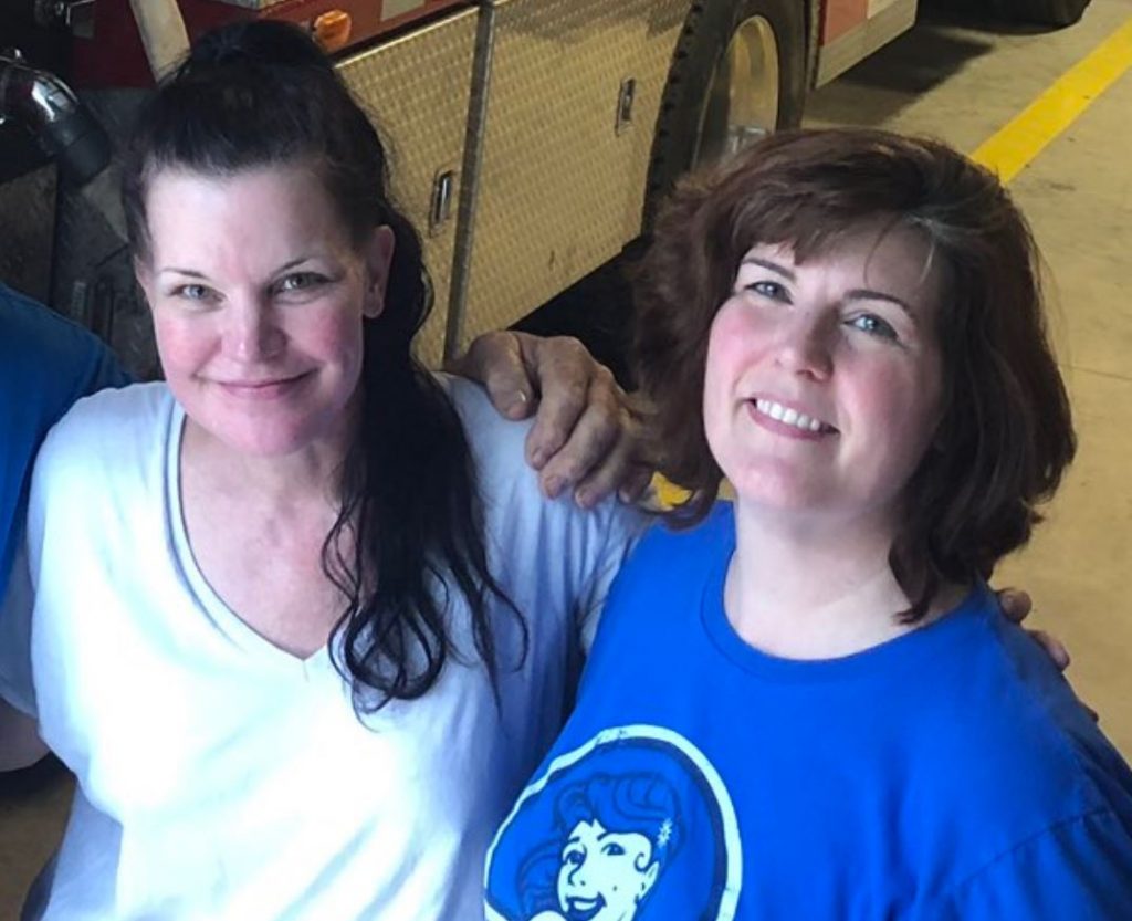 Pauley Perrette with her sister Andi Perrette
