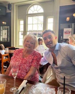 Ed Westwick with his mother Carole Westwick