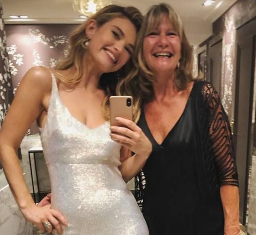 Lily James with mother
