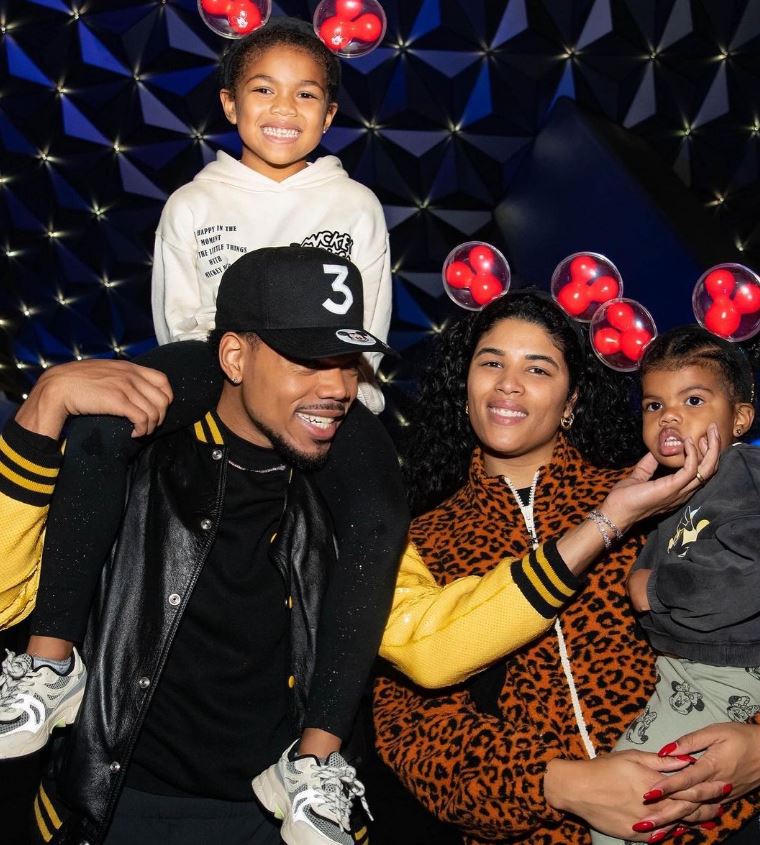 Chance the rapper with wife and children