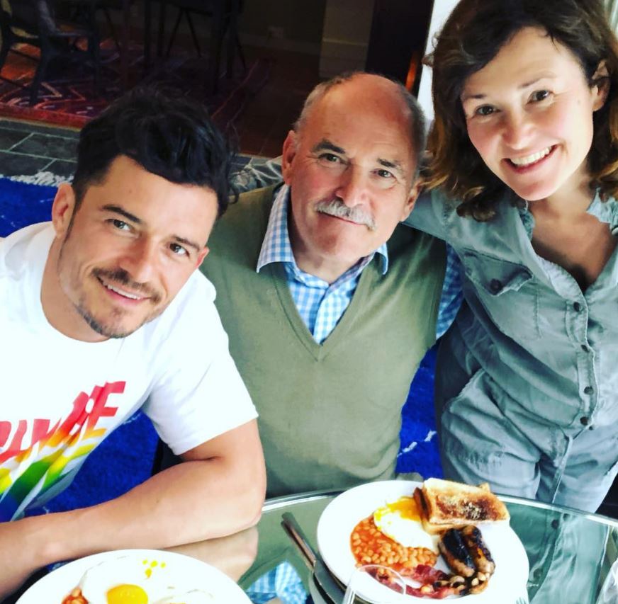 Orlando Bloom with father and sister Samantha Bloom