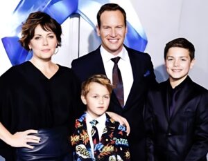 Patrick Wilson with his wife and sons