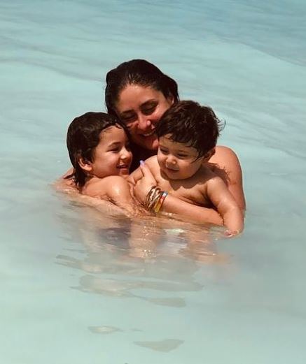 Kareena Kapoor with her two kids