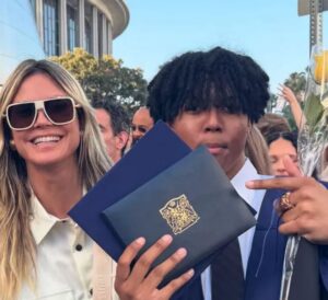 Heidi Klum with son Johan Riley Fyodor Taiwo Samuel on his graduation day