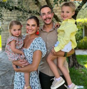 Annie Costner with husband Danny Cox and children