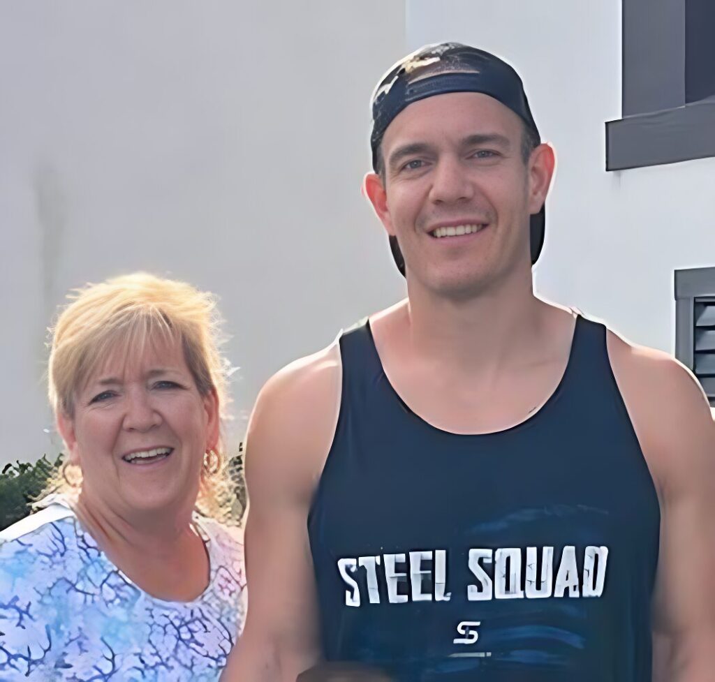 Chris Gronkowski with his mother Diane Gronkowski